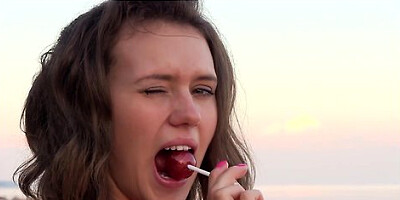 Lovely Lucy G Plays With Herself In A Pink Evening