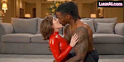 Virtual Young Woman Enjoys Big Black Cock