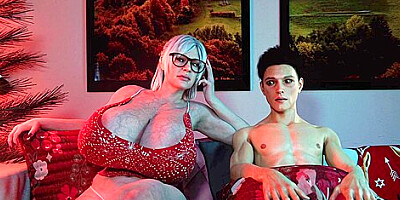 Mature Granny Seduces Virgin Boy with her Huge breasts and Ass (3D Anime)