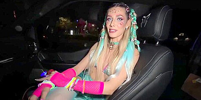 Emily Jade And Brian Omally In Canadian Rave Bunny Takes Glow Sticks In Her Dripping Pussy