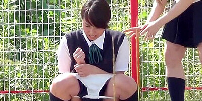 Japanese Teen 18+ Students 18+ Peeing Outside