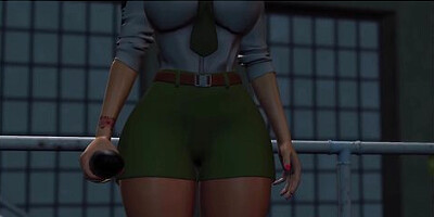 Hardcore strap-on action with a female prison guard