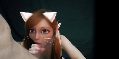 Anime porn in real life. Hairy cat nymph waifu deep throat