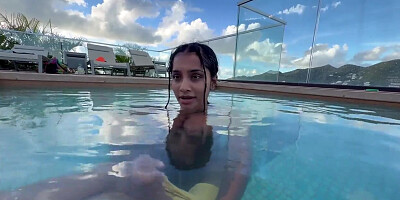 Yasmina Khan Big-chested Indian Gives an Epic Blowage in the Public Motel Pool (alexa flexy, arachu, blackzilla, brandy renee, sinatra monroe)