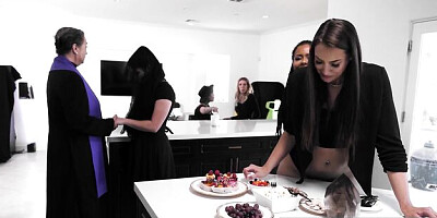 Provocative Kira Noir and Bella Rolland at interracial video