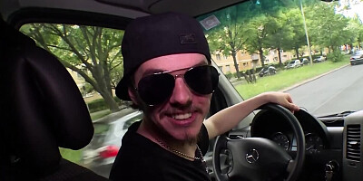Juicy blonde cougar is being fucked on the backseat of that van