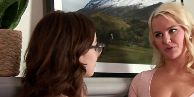 Hot MILF shows young babysitter all pleasures of lesbian sex