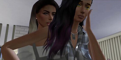 Lesbian lovers fuck you while watching each other in the mirror