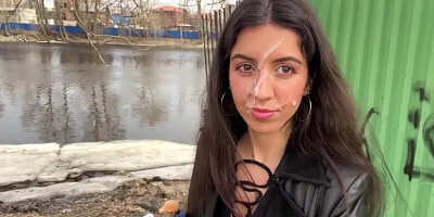 Cum on a Girl's Face so She Could Walk Through the Park Covered in Sperm and ...