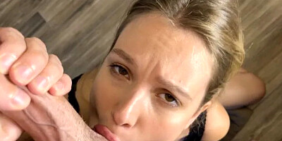 The Dirtiest Blowjob Ever with Deepthroat and Balls Sucking. Cum in Her Mouth...