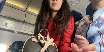 Risky Public Jerking off on a Plane Full of People - Public Dick Flashing