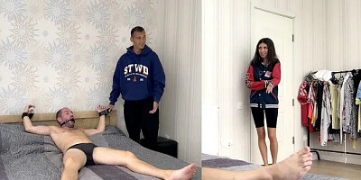 Caught My Wife with Her Lover when I Came from Work and Joined for a Threesome