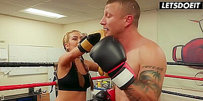 Boxing Sparring Turns Into Wild Foursome Creampie Party - Ember Snow, Kat Dior And Mr. Pete