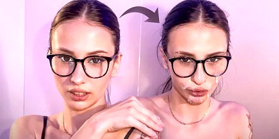 Sexy Nerdy Babe Teases You Hard Ends with a Messy Cumshot