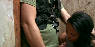 Foxy Latina girl is being fucked by a dirty soldier