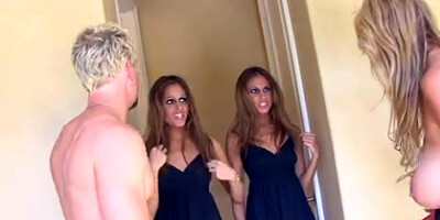 Kelly Madison and twins in 4 way