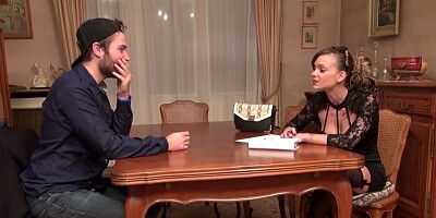 Busty French teen gets humped by the guy