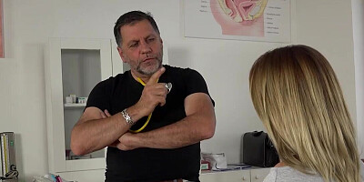 Doctor invades the tight pussy of a really horny gal