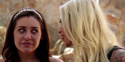 A bimbo with a nice rack is on the pool table, taking in cock