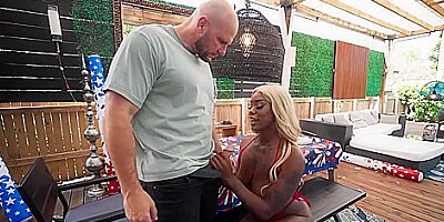 Gets Fucked Standing Doggy At The Fourth Of July Party With J Mac And Stephanie Raee