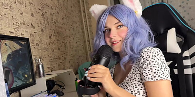 Молоденькая С Синими Волосами Устроила Мне Asmr И Дала В Попку