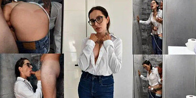 My Stepmom Seduced Me and I Fucked Her in Her Clothes in the Shower!