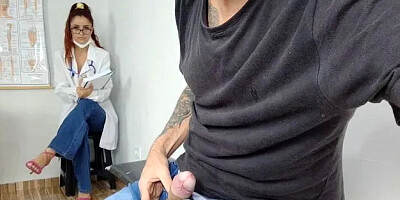 Risky Handjob for Nurse Who Gave Blowjob!