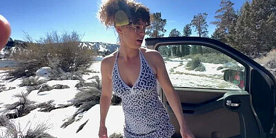Best Hardcore Public Anal Creampie in the Snow