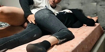 Stepson He Fucks His Hot Milf Stepmom by Mistake while Sharing a Bed in Ass