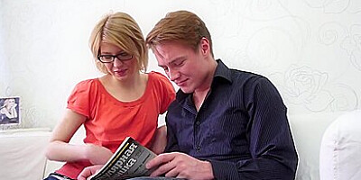 Nerdy Young Russian Sexy Girl Testing Some Prick