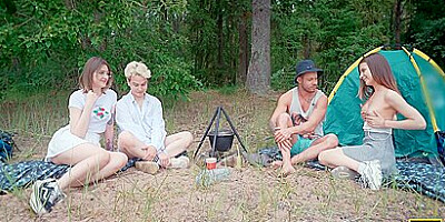 Swap Wives, Mutual Rimming And Anal Fuck In The Forest
