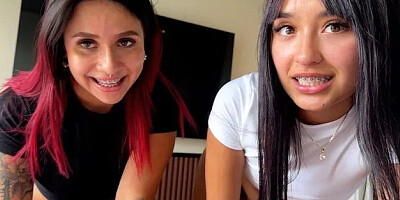 Tiny Braceface Latinas Share Your Cock ~ Household Fantasy ~