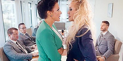 Large Tit Milfs Reagan Foxx & Brandi Love Bang In The Boardroom! Full