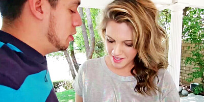 Summer Lace is sucking a dick of her step brother