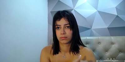 Pretty natural big tits skinny brunette cute web teen
