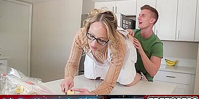 Screw The Pie, Bang Me! : Stepmom Catches Her Stepson In A Despairing Kitchen Act With A Dessert