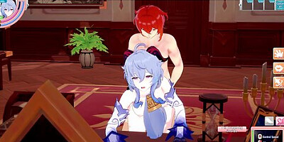Genshin Impact: Ganyu Gets Fucked and Teased by Diluc in the Office - Kawaii Girl