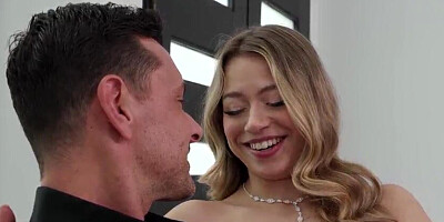 Sugar baby is in love with sugar father and sprays on his meaty manhood