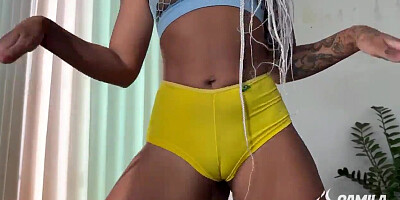 Step-mom wears lil cutoffs! Cut-offs demonstrating the outline of her vag!