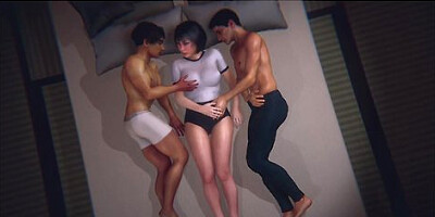 Beautiful Japanese Stepmother Fucks With Stepson And His Friend