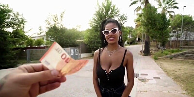 Ebony Tina With Huge Tits Gets Fucked In Public For Money