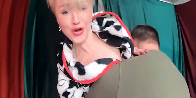 Milf Got Double Penetration When She Was Going To A Meeting