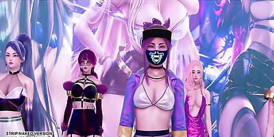 [mmd] Dalshabet - Joker Ahri Akali Kaisa Evelynn Seraphine Kda Sexy Kpop Dance 4k League Of Legends