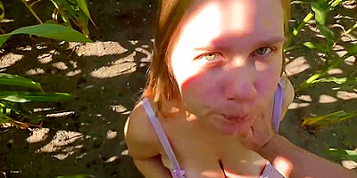 Chubby Natural Busty Blonde Teen Anal Fucked Outside