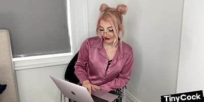 Cute bae in glasses commeting small dick