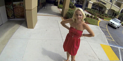 Amateur blonde is being filmed for the first time during sex