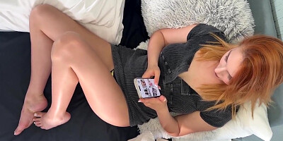 Authentic Red Head Loves To Give Oily Handjobs And Stroke Cock With Giving Balls Massage By Teasingin See Through Panties - Leon Lambert