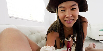 Pirate pussy of Kimmy Kim is getting banged in POV