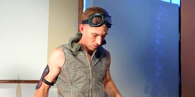 Sci-fi scene of hardcore threesome with two sluts and a stud