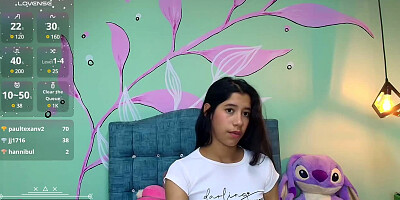 Very petite skinny booty webcam long hair teen show